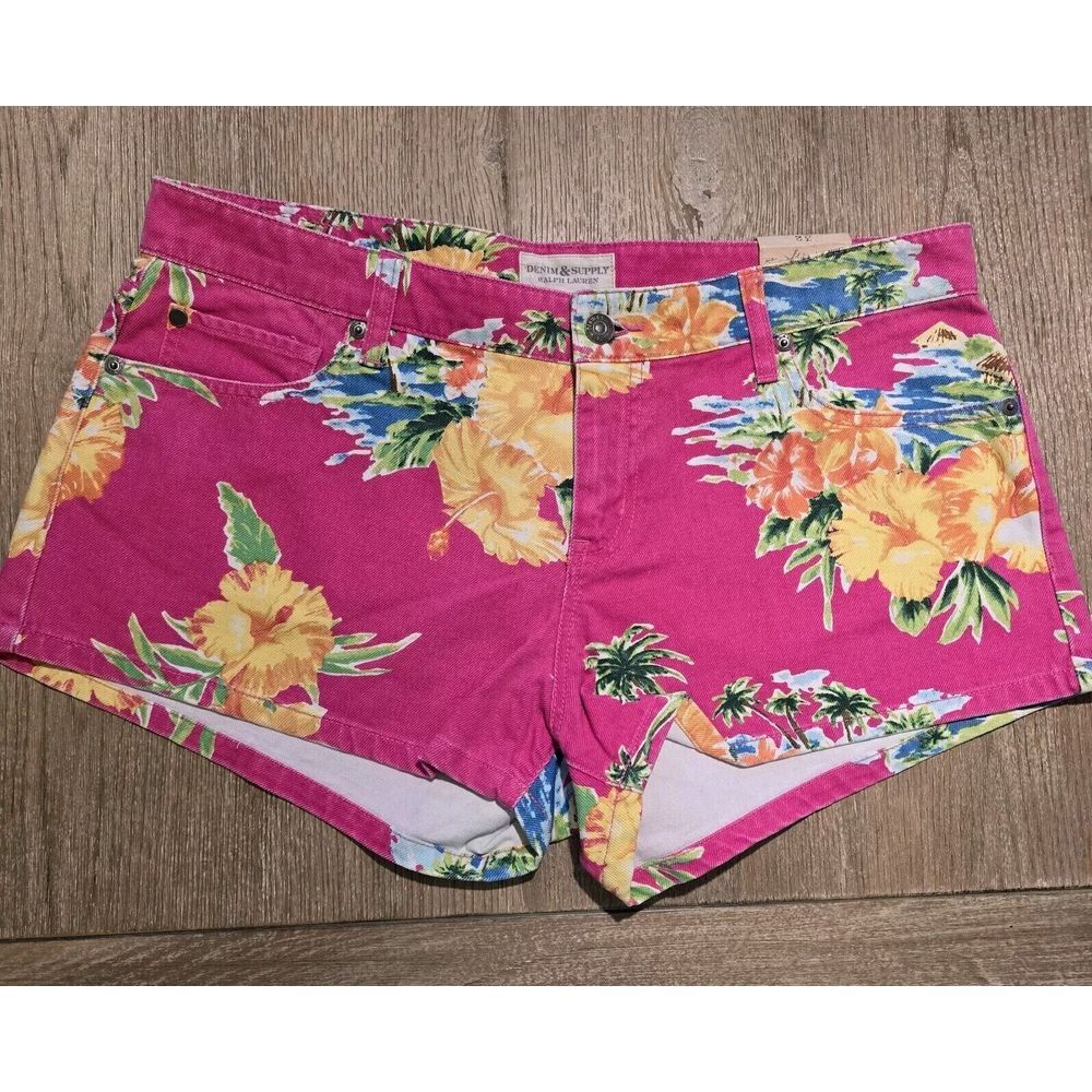Womens Denim Supply Ralph Lauren Floral‎ Colorful Shorts New NWT Size 32